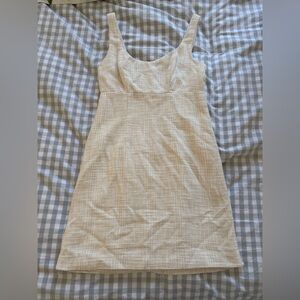 Abercrombie & Fitch Cream Tweed Slip Mini Dress